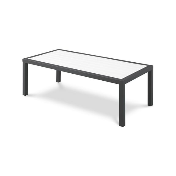 Meridian Furniture Nizuc White Wood Outdoor Patio Coffee Table