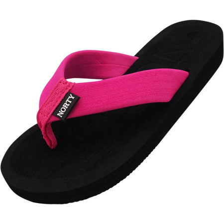 NORTY Womens Thong Flip Flop Sandal for Beach, Pool and Everyday - Runs Two Sizes Small, 40569 Fuschia / (Best Flip Flops For Your Feet)