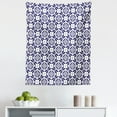 thumbnail image 1 of Delft Tapestry, Folk Mosaic Look Pattern Ceramic Holland Themed Geometric Floral Monochrome, Fabric Wall Hanging Decor for Bedroom Living Room Dorm, 5 Sizes, Indigo and White, by Ambesonne, 1 of 1