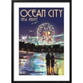 thumbnail image 2 of Art.com Ocean City, New Jersey - Pier and Rides at Night Art Print by Lantern Press, Black Frame Wall Art, 21" x 29", 2 of 5