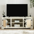 thumbnail image 2 of 65-Inch Width & Ample Space - White TV Console with Rattan Doors, 2 of 6