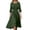 Green, variant on 2026 Spring Elegant Dresses for Women Round Neck 3/4 Sleeves Elastic Waisted Slim Fit Midi Dress Trendy Simple and Stylish Flowy Hem Frock Black S