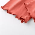 thumbnail image 2 of Ticikt Girls' Modal Capri Leggings, Candy Color Ruffle Trim Kids Stretchy Half-Length Pants,Red,Size:7-8 Years, 2 of 6
