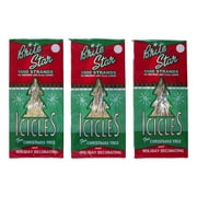 Brite Star 3000 Tinsel Icicles, Silver, 3 Packages, 1000 count each