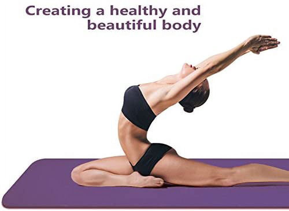 Yoga Mat TPE Eco-friendly Reversible None slip 1/4-inch Thick 24 Inches Wide 72 Inches Long For Pilates Exercise With Carry Strap