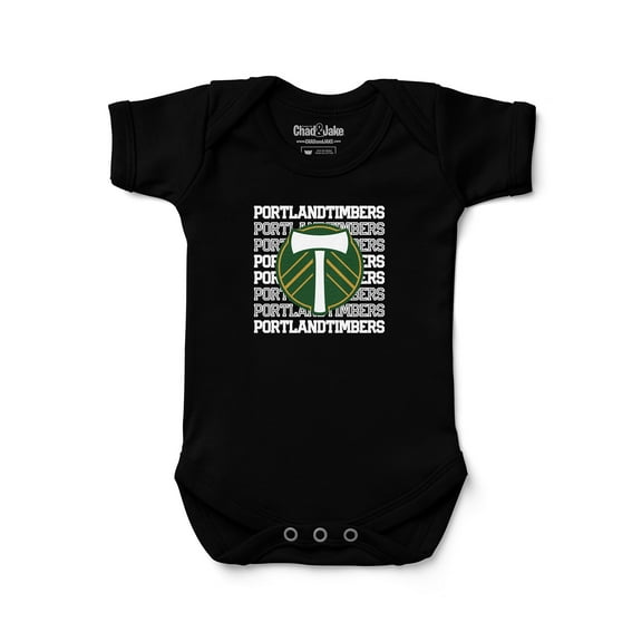 Newborn & Infant Chad & Jake Black Portland Timbers Retro Bodysuit