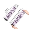 thumbnail image 2 of Salouo Violets Flowers Pattern Unisex Middle Tube Socks,Middle-Finger Knee High Socks Over The Calf Tube Stocking Crew Stockings for Women and Men Tube Socks, 2 of 8