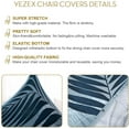 thumbnail image 3 of Chair Covers for Dining Room Set of 4,Printed Chair Covers Washable&Stretchable, Kitchen Chair Slipcovers Protector for Dining Room, Hotel, Ceremony (Blue Palm Leaves), 3 of 6
