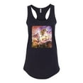 thumbnail image 2 of Unicorn Fanstasy Rainbow Castle Ladies Racerback Tank Top, Black, Small, 2 of 3