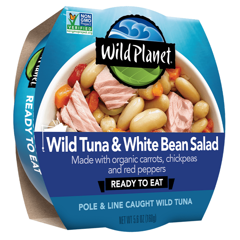 Pack of 12, Wild Planet Wild Tuna & White Bean Salad Ready-To-Eat Meal, 5.6 oz