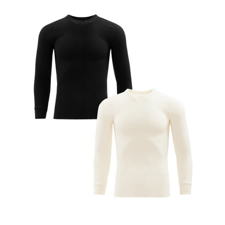 Fruit of the Loom Men's Thermal Waffle Crew Top, 2-Pack, Sizes S-5XL