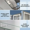thumbnail image 5 of ExBrite 24" Contemporary Metal Medicine Cabinet with Mirror and LED in Silver, 5 of 11
