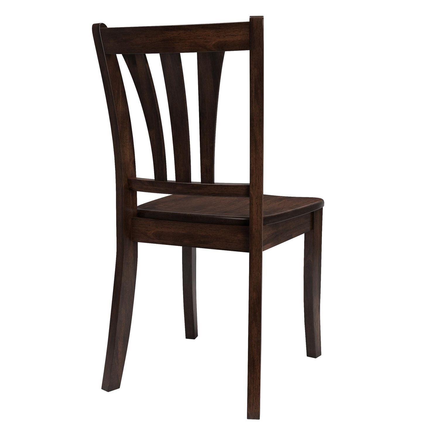 CorLiving Dillon Solid Wood Indoor Dining Chairs with High Slatted Backs, Dark Brown (Set of 2)