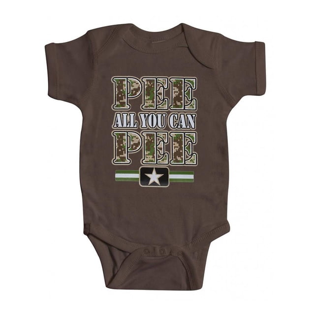 Toddlers "Pee All You Can Pee" Brown Bodysuit - 12 Months