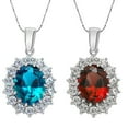 thumbnail image 1 of 3Pcs/Set Oval Faux Gem Full Rhinestone Charm Earrings Necklace Ring Lady Jewelry, 1 of 8