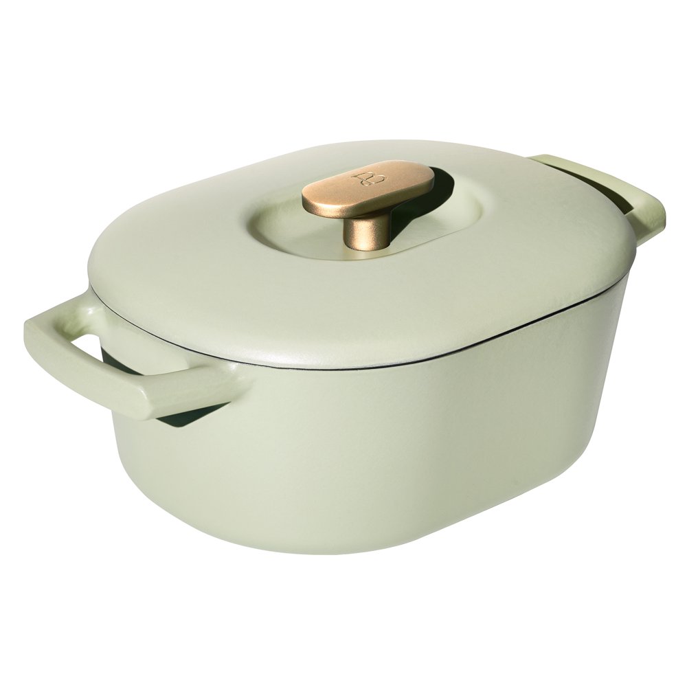 Beautiful 6QT Enamel Dutch Oven, Sage Green by Drew Barrymore Walmart