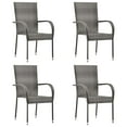 thumbnail image 2 of vidaXL 5 Piece Garden Dining Set Grey Poly Rattan, 2 of 5