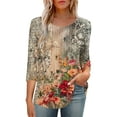 thumbnail image 2 of Weiqiqre Women's Tops Pleated Summer Tops 2025 Ruffle Bell Sleeve Fasion Trendy Spring Blouses, 2 of 9