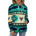 thumbnail image 4 of Colorful Geometric Lines Men's Women Vintage 3D Hooded Sweatshirt - All-Season Loose Fit Streetwear, 4 of 6
