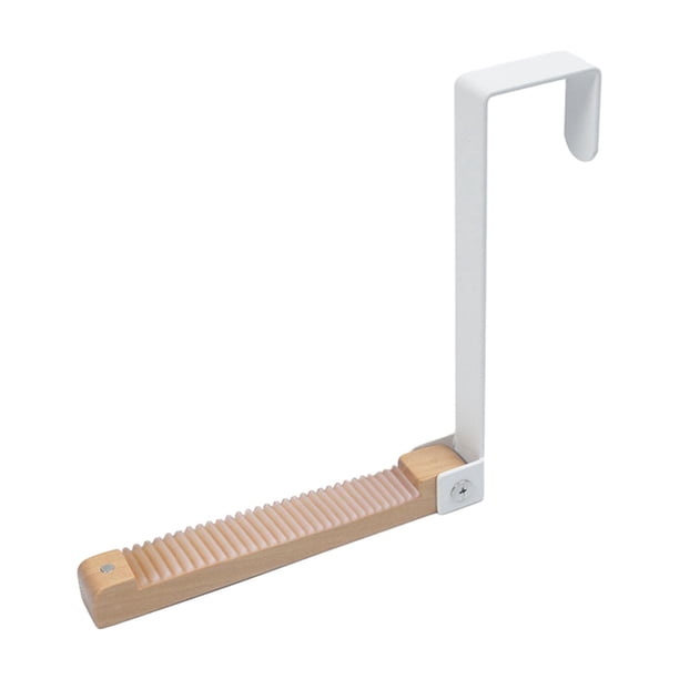 Perchero plegable para puerta, portátil, resistente, con tira antideslizante. Blanco
