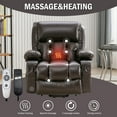 thumbnail image 3 of Power Lift Recliner Chair for Elderly, Electric Chair with Vibrating Massage and Heating, Faux Leather Lay Flat Lift Chair with 2 Cup Holders, USB Charging Port, for Living Room, Brown, 3 of 6