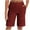 Wine, variant on BLVB Women's Bermuda Long Shorts with Pockets Elastic Waisted Knee Length Shorts for Women Walking Athletic Lounge