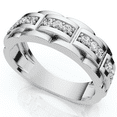 thumbnail image 2 of Pompeii 1/3 Ct Mens Lab Grown Diamond Wedding Ring White Gold Anniversary Band, 2 of 5