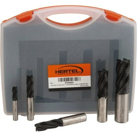 

Hertel 3/8 to 1 4 Flute Roughing Square End Mill Set TiAlN Coating Cobalt Single End Center Cutting