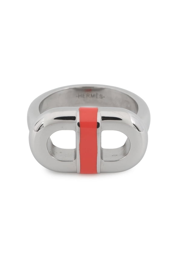 Pre-Owned Herms Ring Maillon Orange Field / Size T50 HERMES Men's