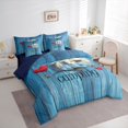 thumbnail image 2 of Erosebridal Love Heart Blue Car Bedding Comforter Set 7 Pieces for Boys Girls,Rustic Cottage Camping Full Bedding Set for Boys Girls,Navy Blue Reversible,Luxury Bedroom Decor, 2 of 6