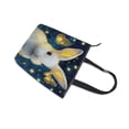 thumbnail image 4 of Zipper canvas bag large capacity large size practical handbag durable Canvas with leather material Cute Rabbit and Butterfly, 4 of 7