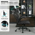 thumbnail image 3 of Office Desk Chair  Conference Room Chairs Mid Back Executive Leather Chair Home Office Desk Chairs Comfy Computer Chair with Adjustable Flip-Up Arms and Rocking Function, 3 of 7