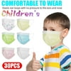 ICQOVD Kids Childrens Disposable Face Masks Protective Child Mask 3-Layer Filtration