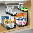 thumbnail image 4 of YTKUS 2 Tier Under Sink Organizers and Storage 2 Pack Height Adjustable Sliding Drawer Cleaning Organizer with Handles for Kitchen Bathroom Pantry Home,Black, 4 of 8