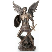 Unicorn Studio 12 7/8 Inch Archangel Saint Michael Cold Cast Resin Bronze Finish Sculpture Religious Gift Home Decor Statue