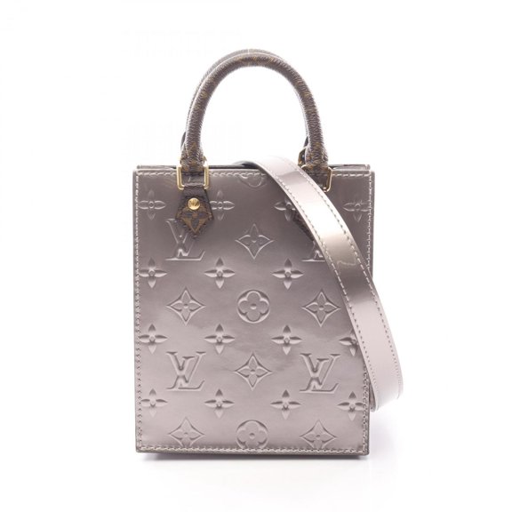 Pre-Owned Louis Vuitton Petite Sac Plat Monogram Vernis Taupe Handbag, Leather and... (Good)
