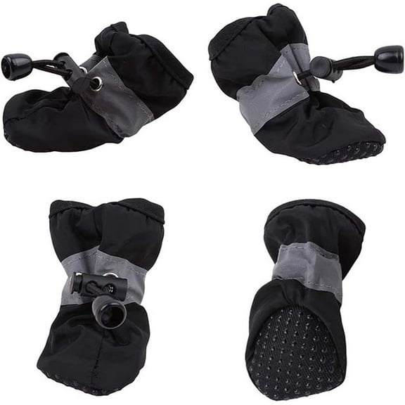 Dog Shoes Pet Boots Breathable Dog Shoes for Small Doggy Drawstring Durable Pet Paw Protector for Hot Pavement,Black No. 6