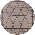 thumbnail image 1 of Ahgly Company Indoor Round Mid-Century Modern Khaki Rose Pink Oriental Area Rugs, 4' Round, 1 of 6