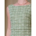thumbnail image 4 of DARING DIVA Sleeveless Tweed Boat Neck Sheath Dress 2XL Green, 4 of 6