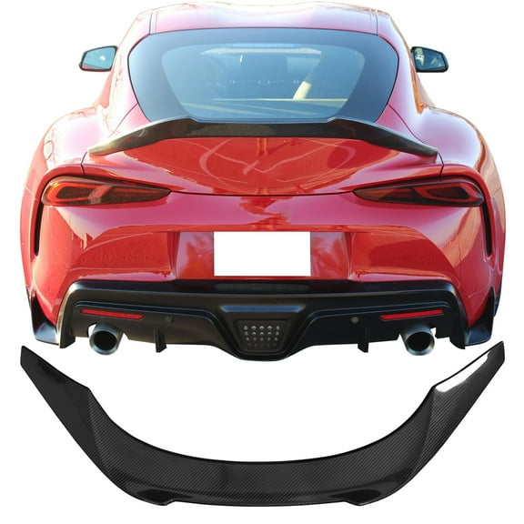 Ikon Motorsports Highkick Duckbill Rear Trunk Lid Spoiler Wing Lip Compatible With 2020-2025 Toyota GR Supra A90 A91 MK5 V Style Gloss Dry Carbon Fiber