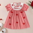 thumbnail image 2 of vigerkar Toddler Baby Girl Valentines Outfit Cute Clothes Plaid Long Sleeves Ruffle Spring Dress (Red, 12-18 Months), 2 of 8