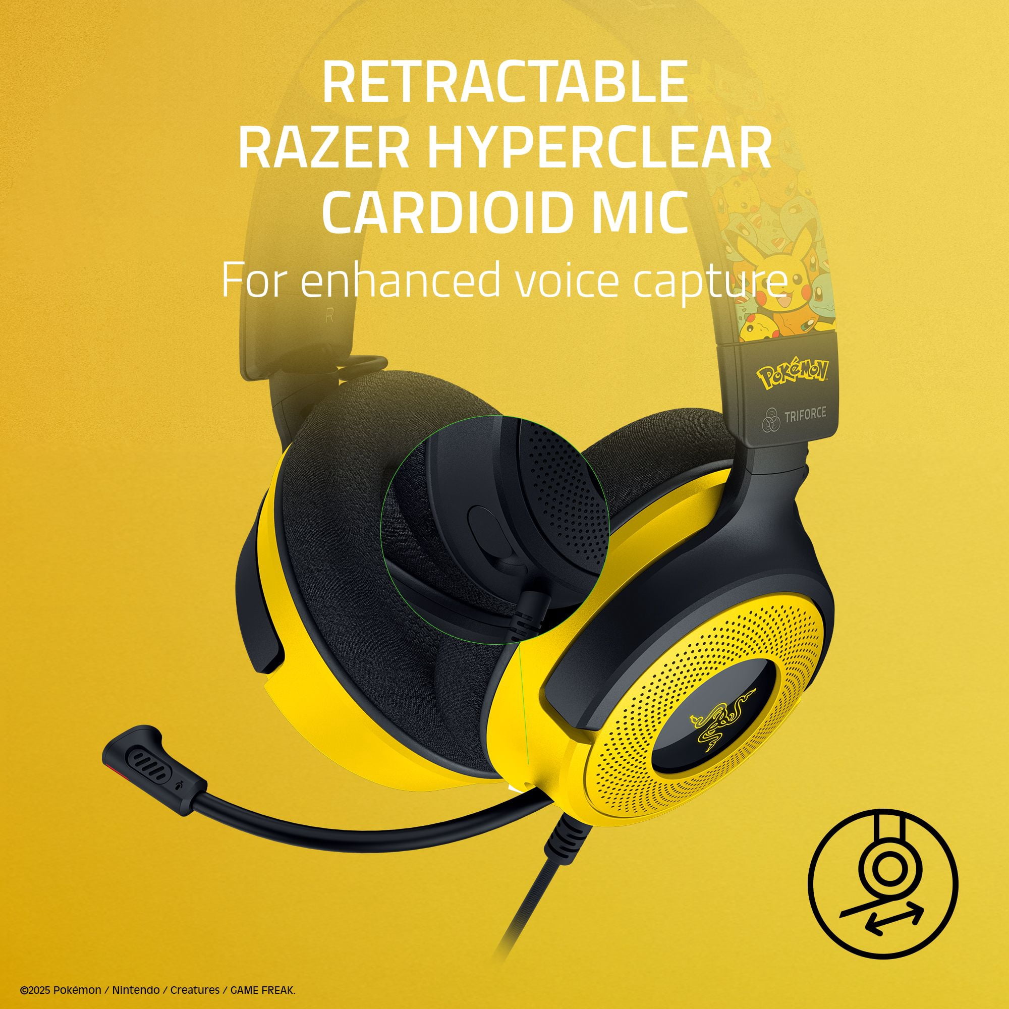Razer Kraken V4 X USB Wired Gaming Headset, Pokémon Kanto Starters