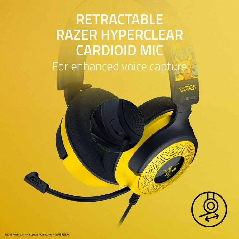 Razer Kraken V4 X USB Wired Gaming Headset, Pokémon Kanto Starters