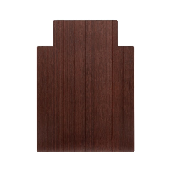Anji Mountain 36" x 48" Bamboo Chair Mat for Carpet and Hard Floor, 5mm - Rectangular with Lip, Dark Cherry
