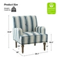 thumbnail image 6 of Upholstered Stripe Armchair Set of 2 Reading Accent Chair Wooden Legs Home Living Room Navy, 6 of 6