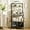 Black & Gray Oak, variant on Coffee Cart with Wheels, Coffee Station with Coffee Bar Sign and Mug Hook, 3-Tier Coffee Bar Cabinet with Storage, Corner Coffee Bar Table with Drawer, Bakers Rack for Kitchen Dining Room Living Room