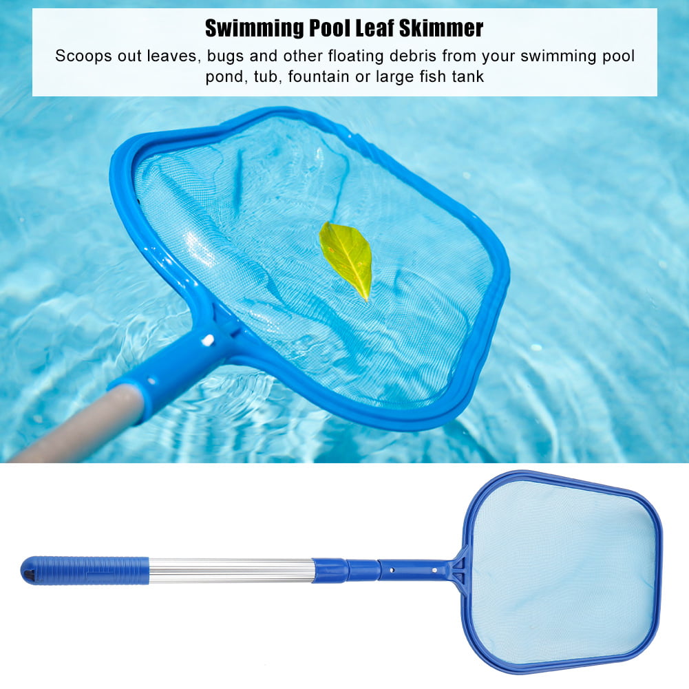 Swimming Pool Leaf Skimmer Mesh Net with Telescopic Pole Fine Mesh Cleaning Tool