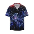 thumbnail image 3 of Goofa Glasses And Fireworks Printed Men's Casual Short-sleeved Shirt,Lightweight Breathable Button-down,Summer Casual men's top,Versatile Fashion shirt-Small, 3 of 7