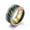 Multi-color, variant on 11mm Black/Gold/Rainbow Cz Band Men's Stainless Steel Spinner Chain Wedding Ring