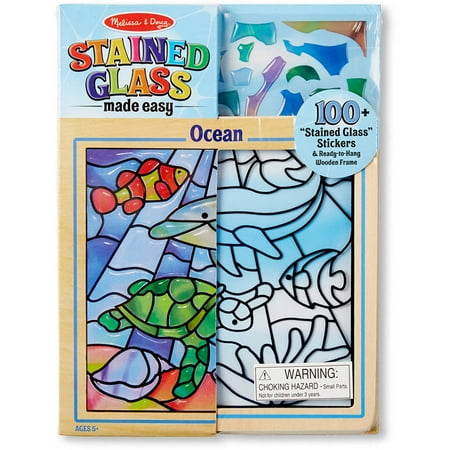 Melissa & Doug Peel and Press Stained Glass Sticker Set: Undersea Fantasy - 100+ Stickers, Frame